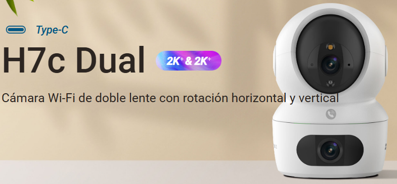 imagen de camara de seguridad HD 2k doble lente 
